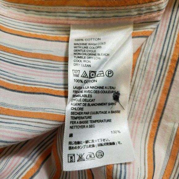 Tommy Bahama Mens Orange Pink Gray Stripe Long Sleeve Button Up Shirt Sz LG EUC - Picture 10 of 12